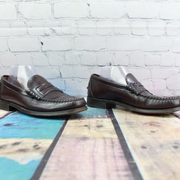 Sebago Brown Leather Handsewn Penny Dress Casual Loafers Shoes Size 8 D - Picture 3 of 9